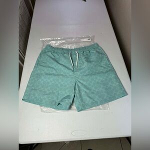 New $228 Coach Signature Swim Trunks Men's Sz L Green